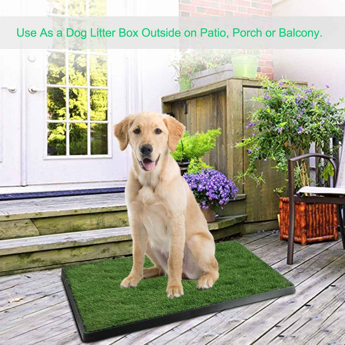 Dog Grass Pad with Tray 25”x 20” Artificial Grass W203907