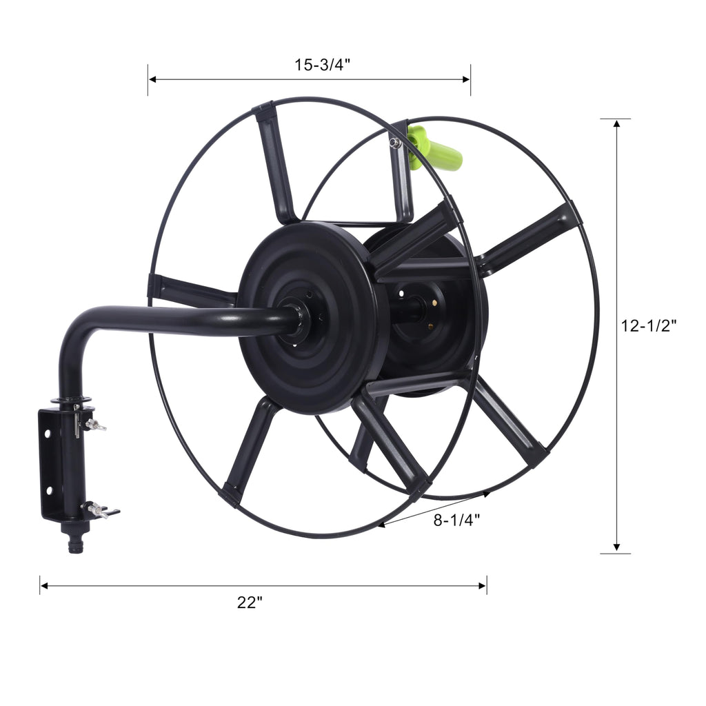Black Heavy Duty Steel Swivel Hose Reel E1140