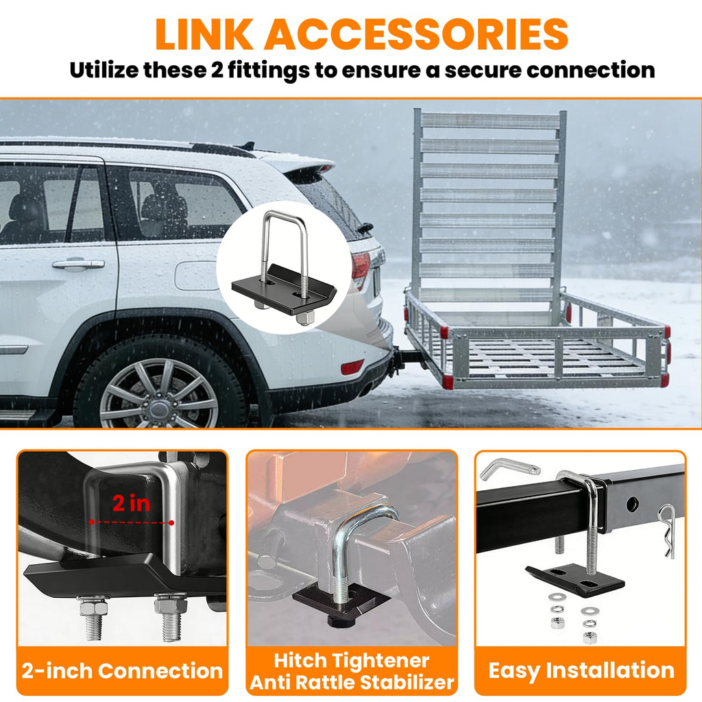 500LBS Aluminum Alloy Folding Hitch Cargo Carrier with Ramp I10253