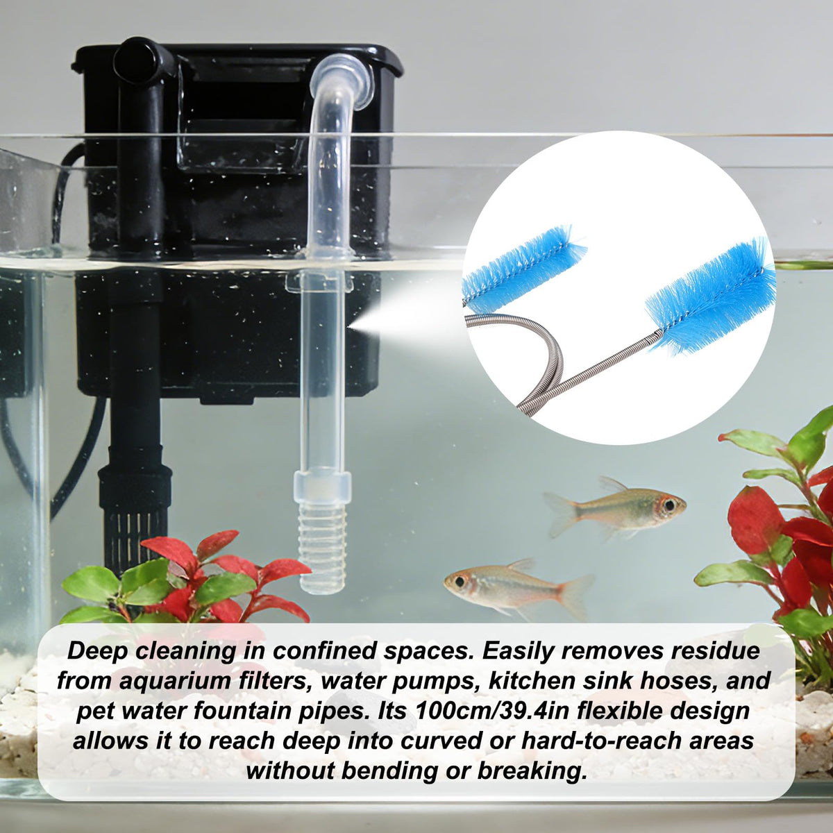Aquarium Cleaning Tools Kit with Sponge Scrubbers and Brushes T977
