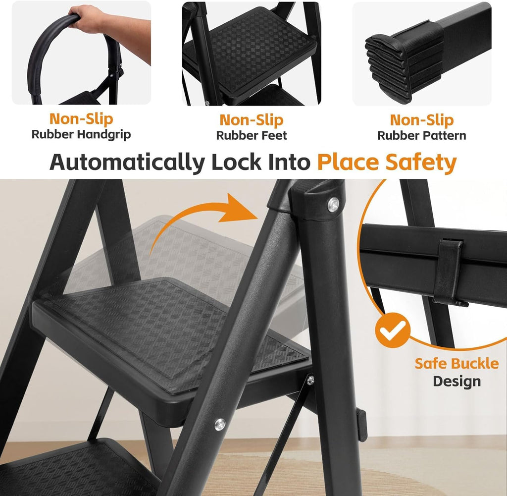 Lightweight Folding 3 Step Ladder Y1091