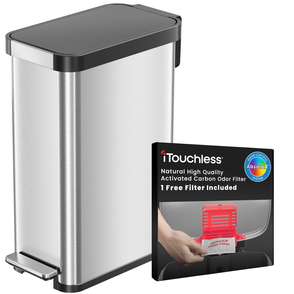 13.2 Gallon Kitchen Trash Can with Odor Filter C694