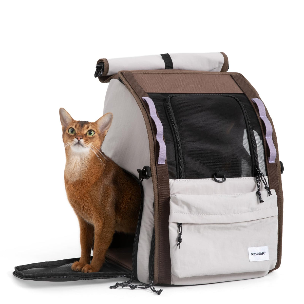 Light Grey Pet Carrier Backpack V4203