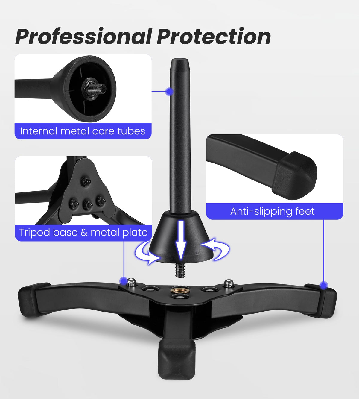 Portable Foldable Flute Stand with Bag M370