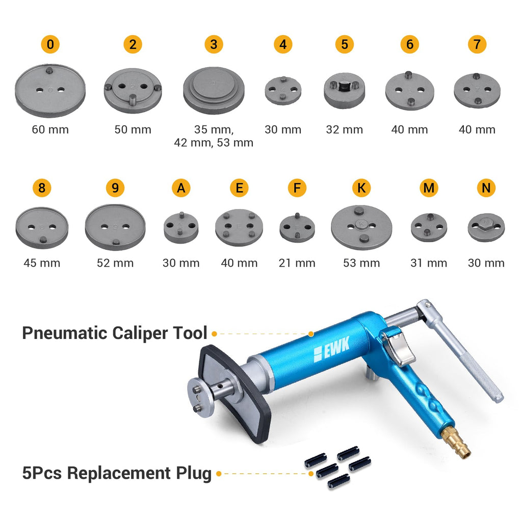 16-Piece Pneumatic Brake Caliper Tool Kit H166
