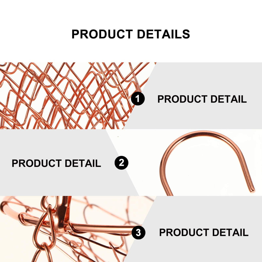 3-Tier Copper Foldable Wire Hanging Basket J9821