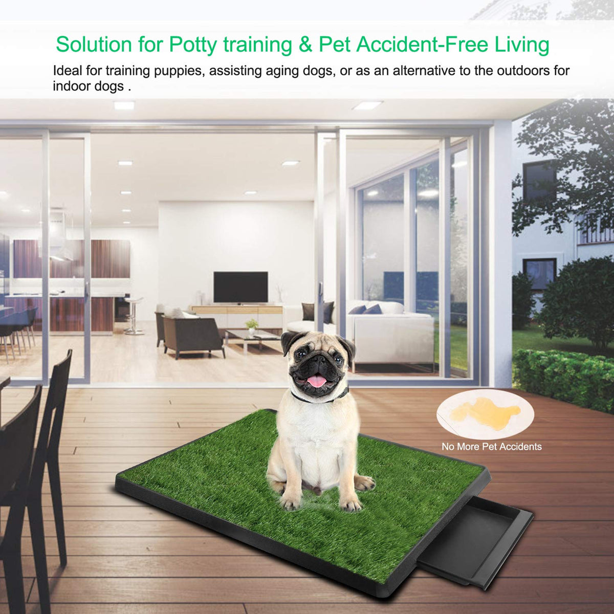 Dog Grass Pad with Tray 25”x 20” Artificial Grass W203907