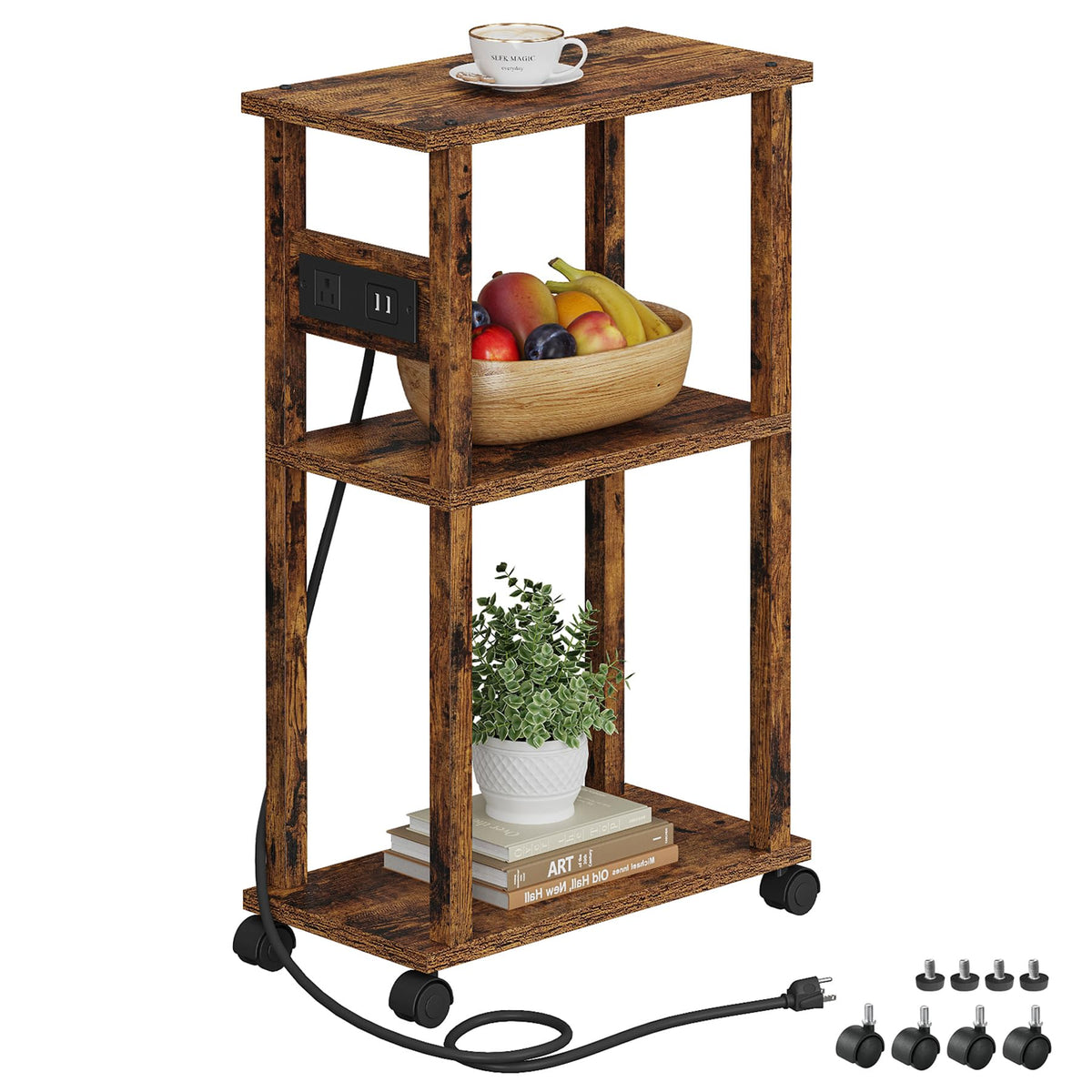 Small Narrow Side Table with Charging Station G51926