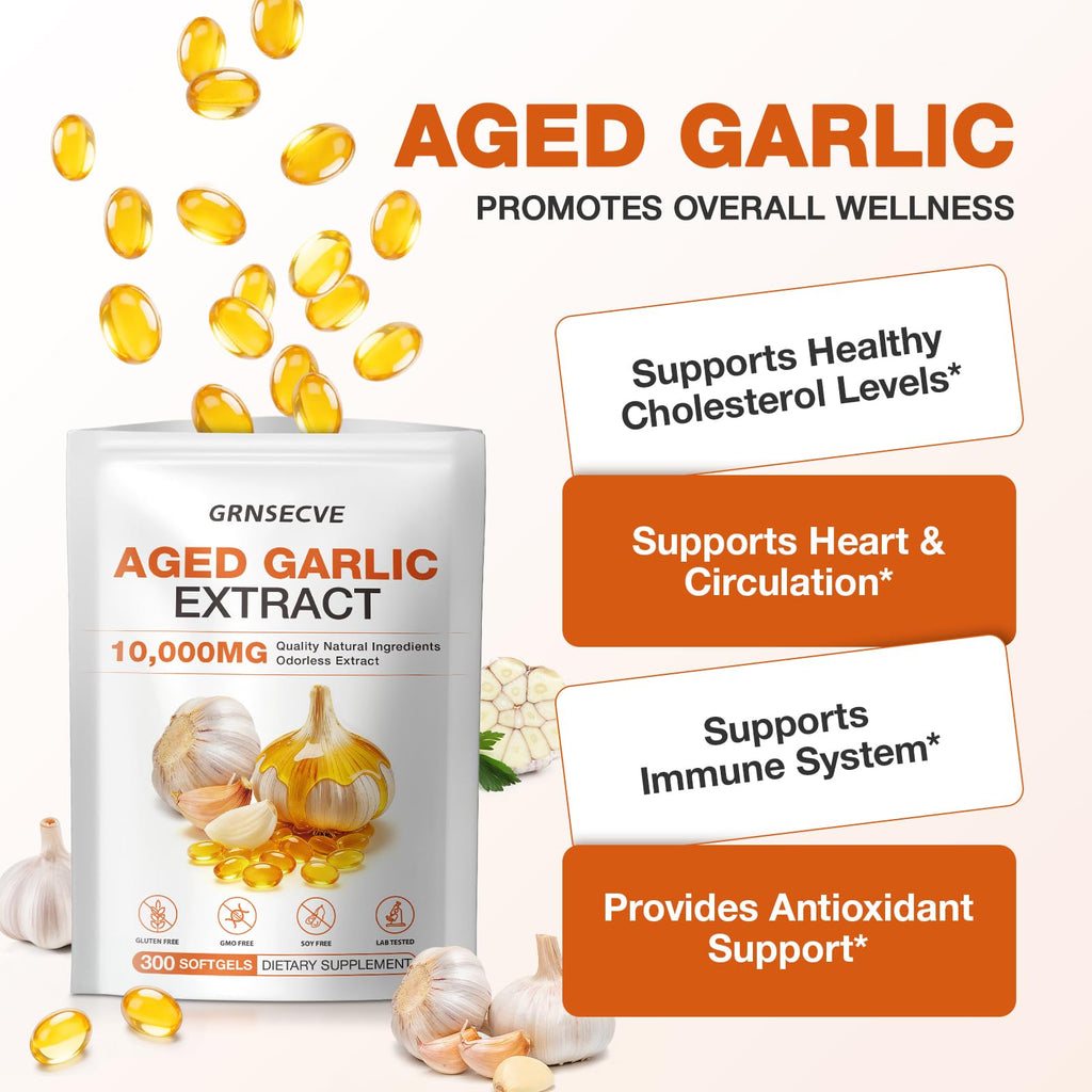 Odorless Garlic Capsules 10,000mg 300 Softgels V86942