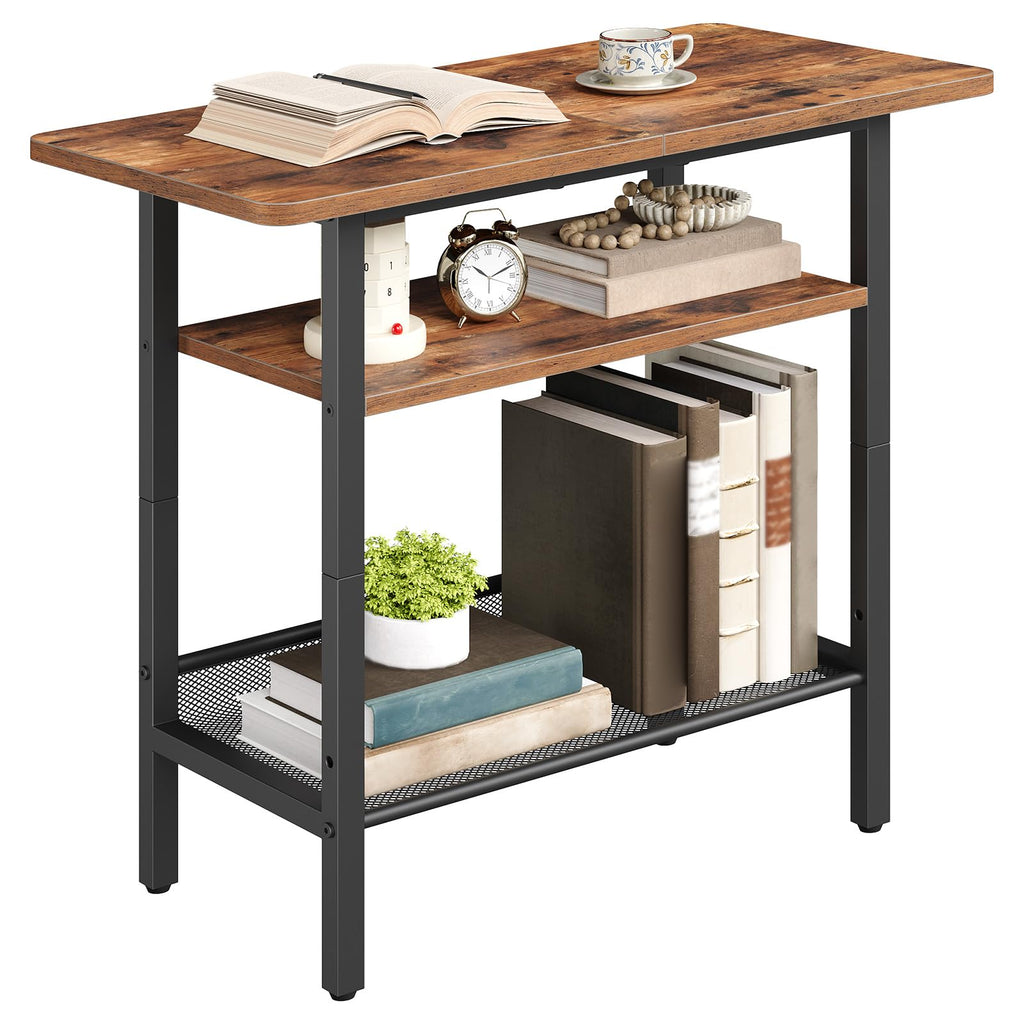 Narrow 3-Tier Side Table with Shelf Y295