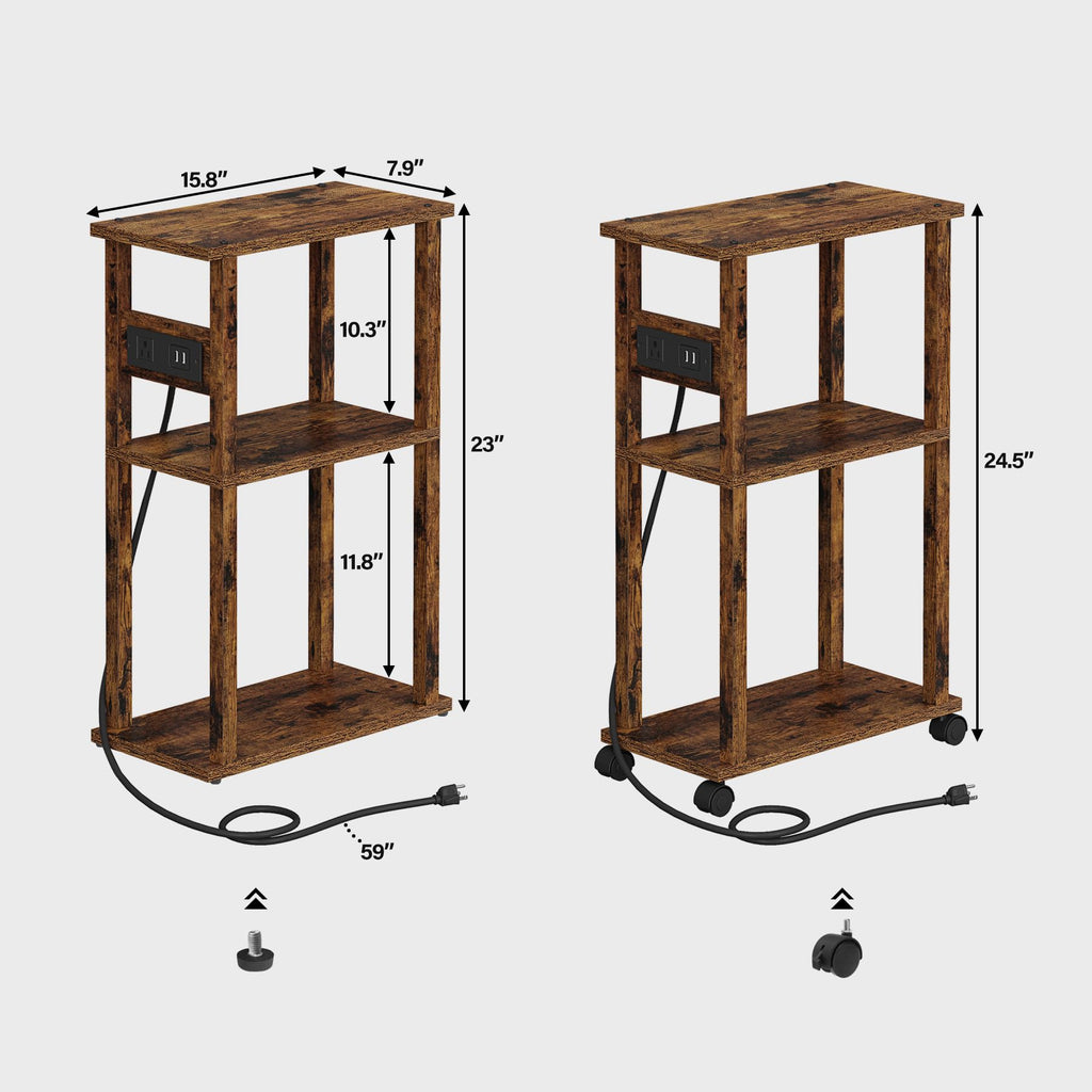 Small Narrow Side Table with Charging Station G51926