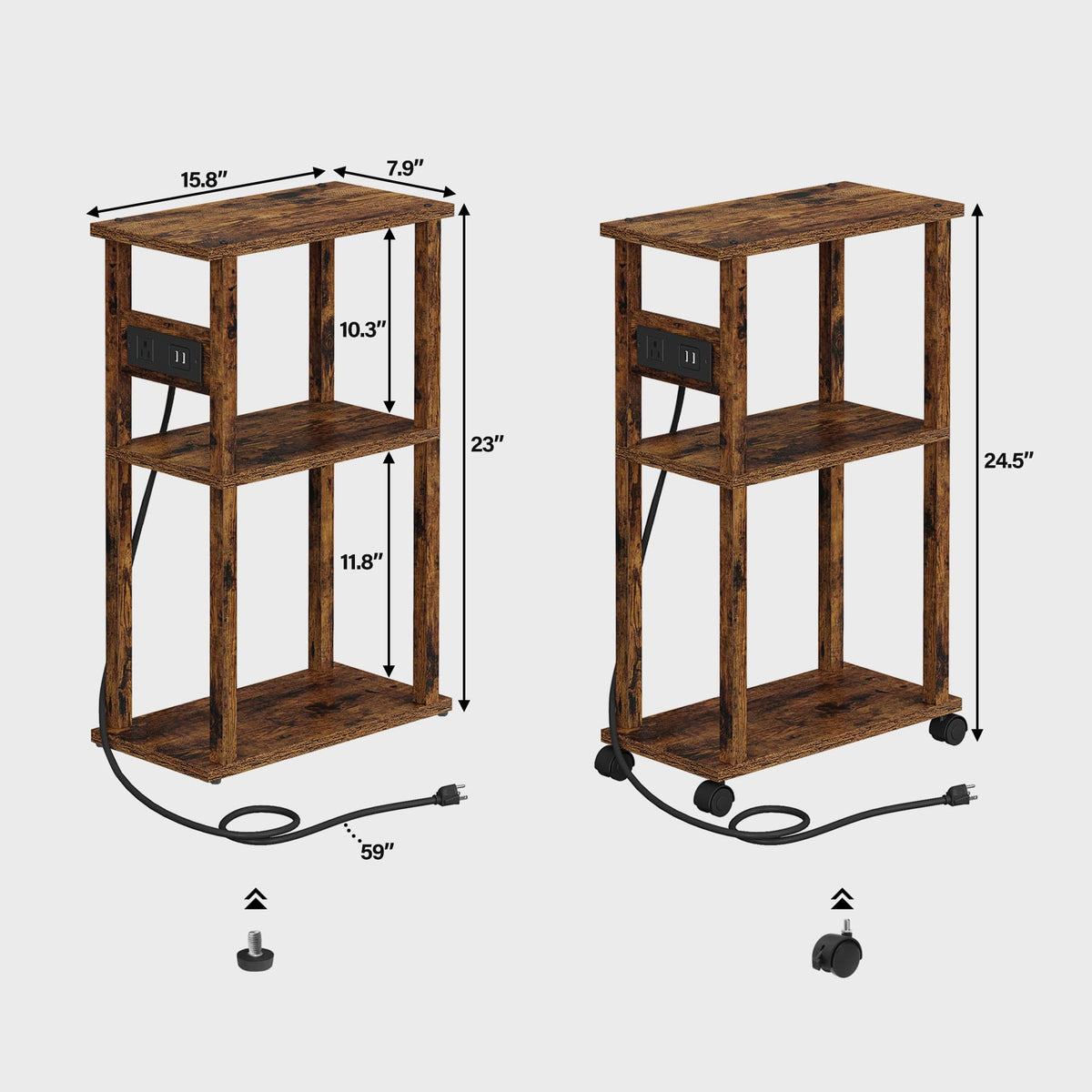 Small Narrow Side Table with Charging Station G51926
