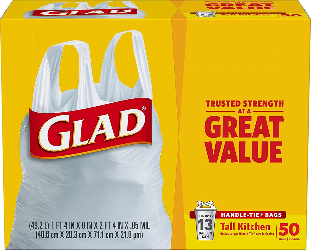 13 Gal. Tall Kitchen Handle-Tie Bags 50 ct Pack of 4 L45152