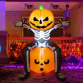 5FT Skull Skeleton Pumpkin Head Inflatable with Built-in LEDs I6980