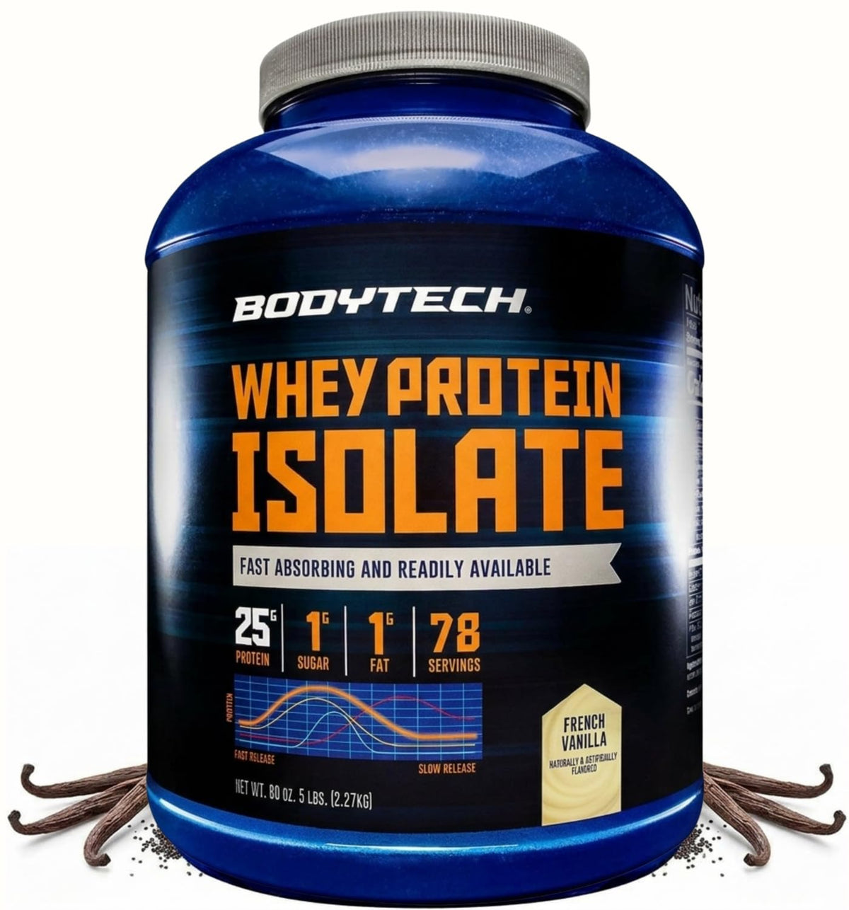 Whey Protein Isolate Powder, French Vanilla, 5 lb K533288