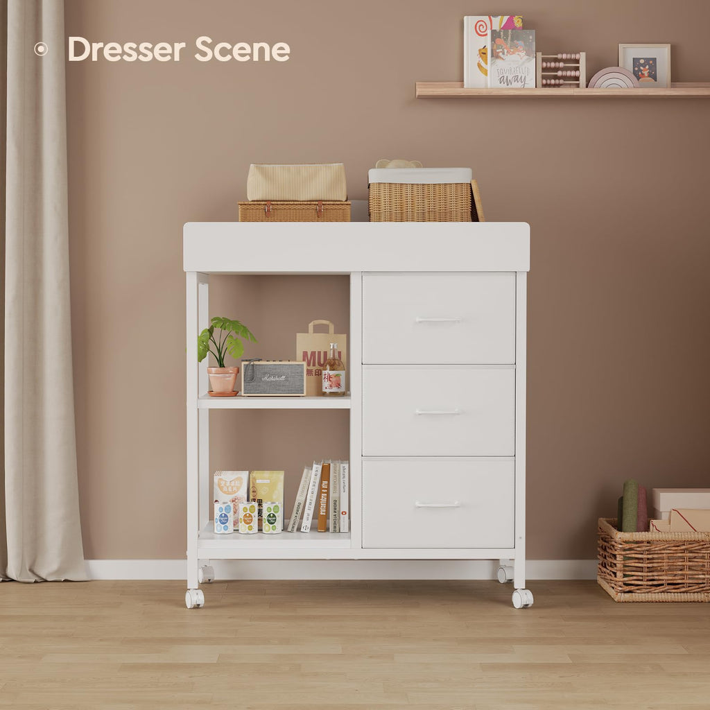 White 3 Drawer 2 Shelf Changing Table I17230
