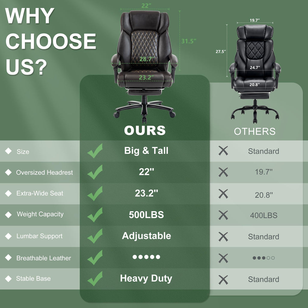 Brown Reclining Executive Office Chair with Footrest X44981