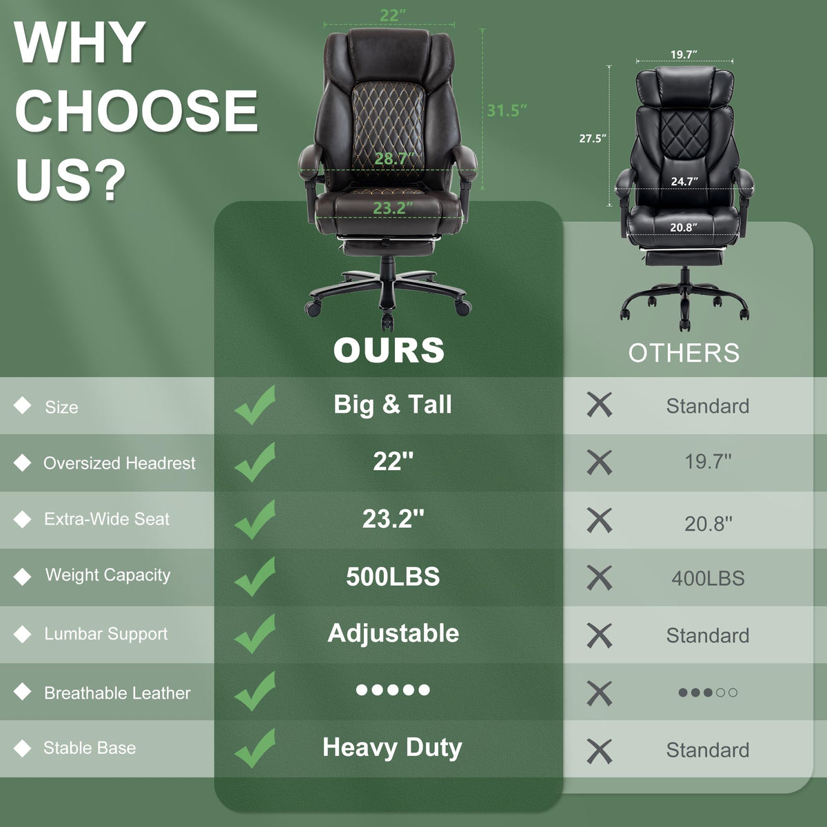 Brown Reclining Executive Office Chair with Footrest X44981