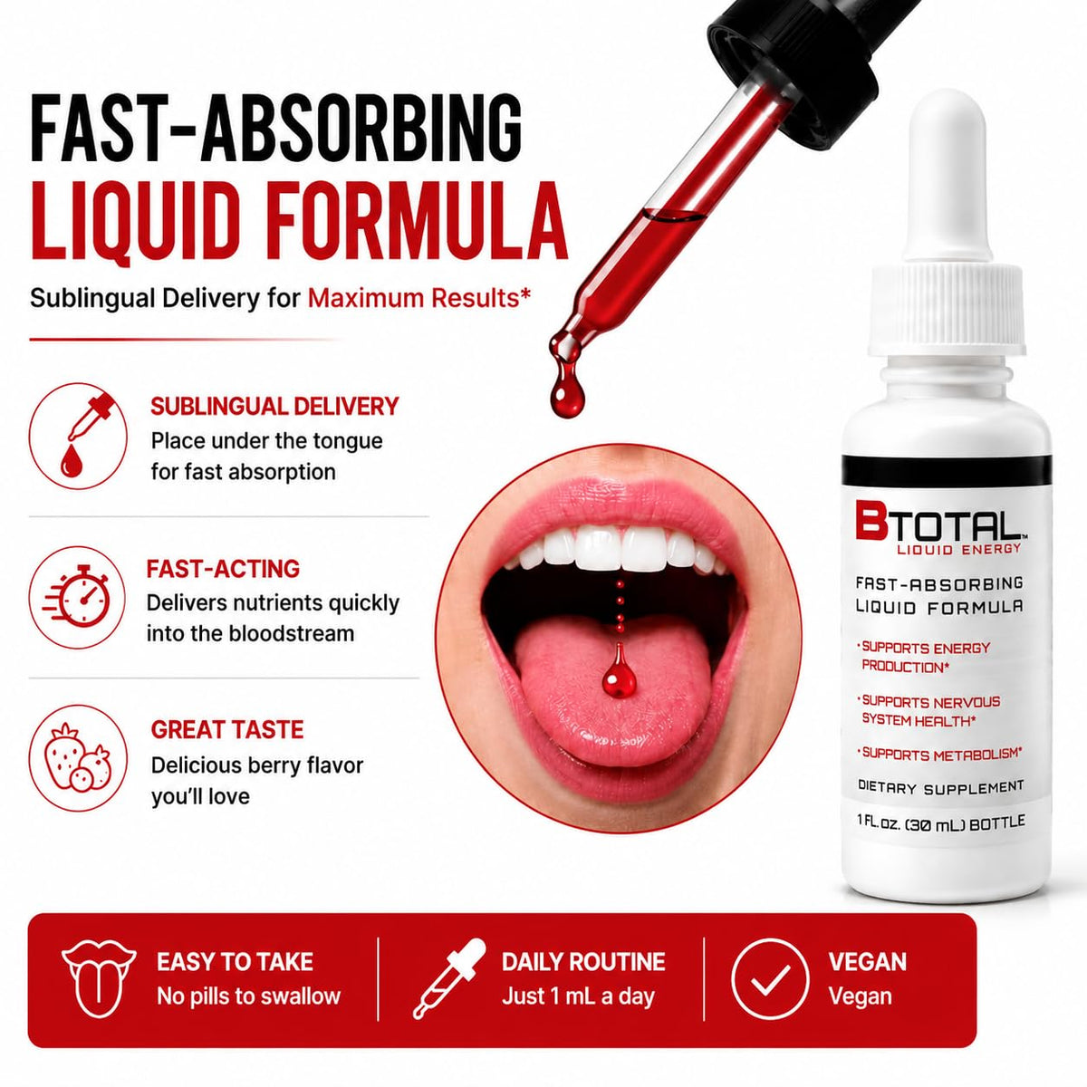 Berry 2 fl oz Sublingual Vitamin B Complex Liquid Drops I38446