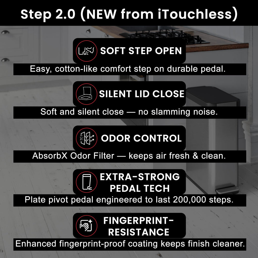 13.2 Gallon Kitchen Trash Can with Odor Filter C694