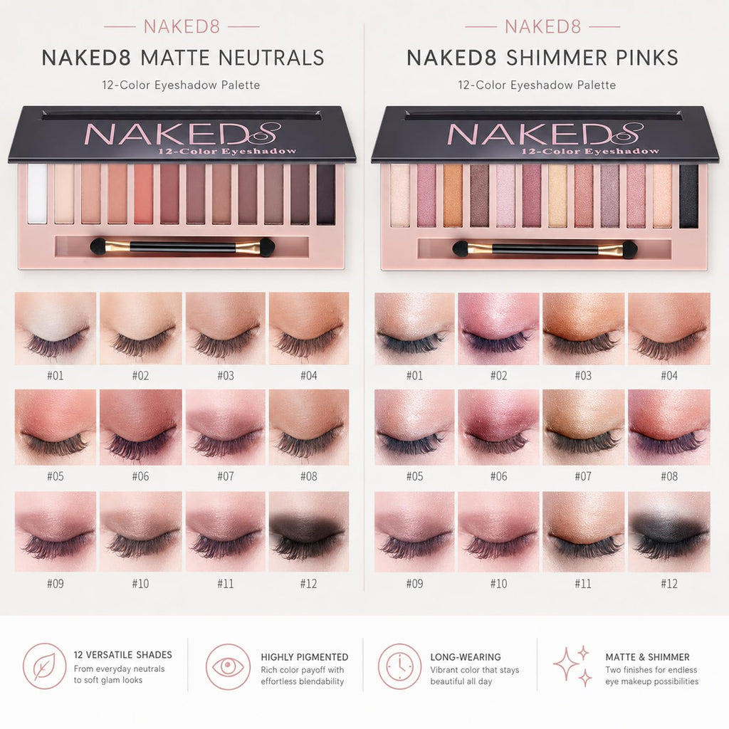 2 Pack Shimmer & Matte Eyeshadow Palette E908460
