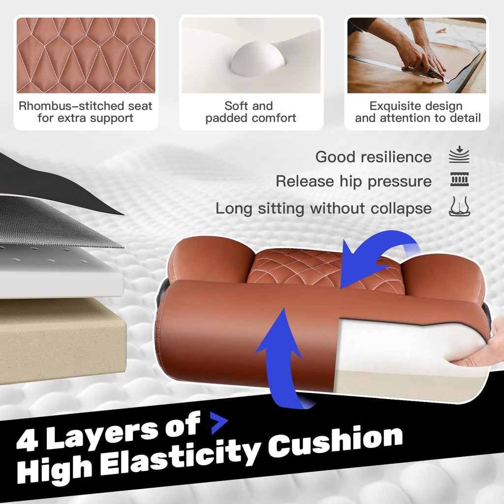 High Back Ergonomic Leather Office Chair with Flip-Up Armrests I976535