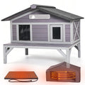 Outdoor Heated Cat House with Insulated Liner G785863