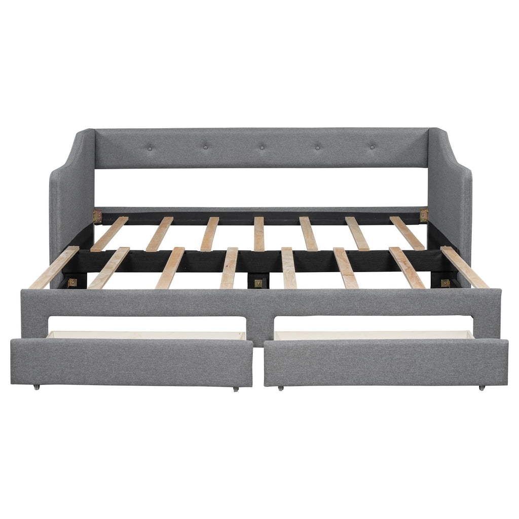 Upholstered Twin XL to King Size Daybed with Pop Up Trundle K36748