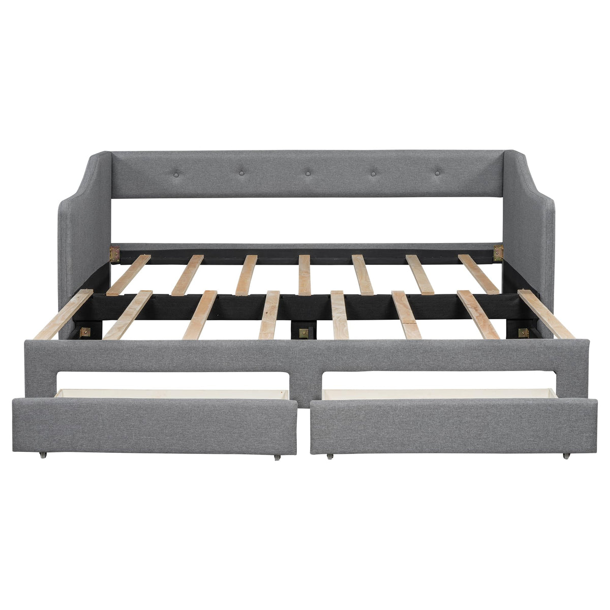 Upholstered Twin XL to King Size Daybed with Pop Up Trundle K36748