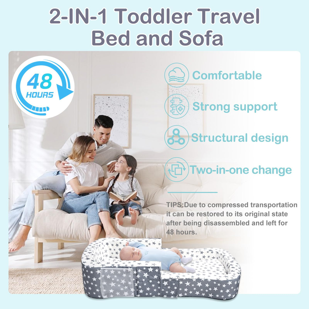 Portable Toddler Travel Bed & Chair 2-in-1 X951