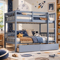 Twin Over Twin Bunk Bed with Storage Drawers Grey N407