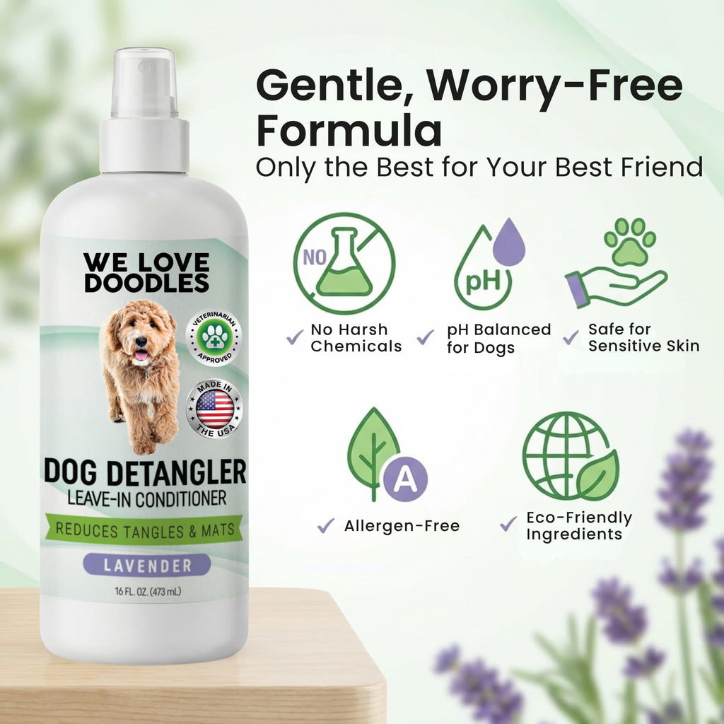 Dog Detangler Spray, Leave-in Conditioner Spray, Lavender, 16 OZ Q32340