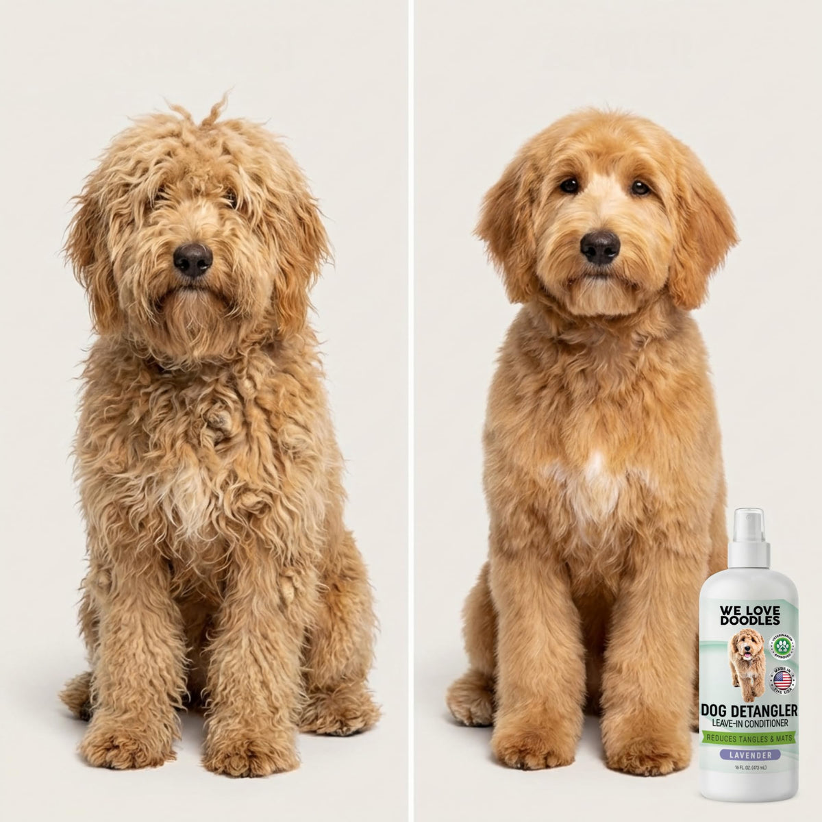 Dog Detangler Spray, Leave-in Conditioner Spray, Lavender, 16 OZ Q32340