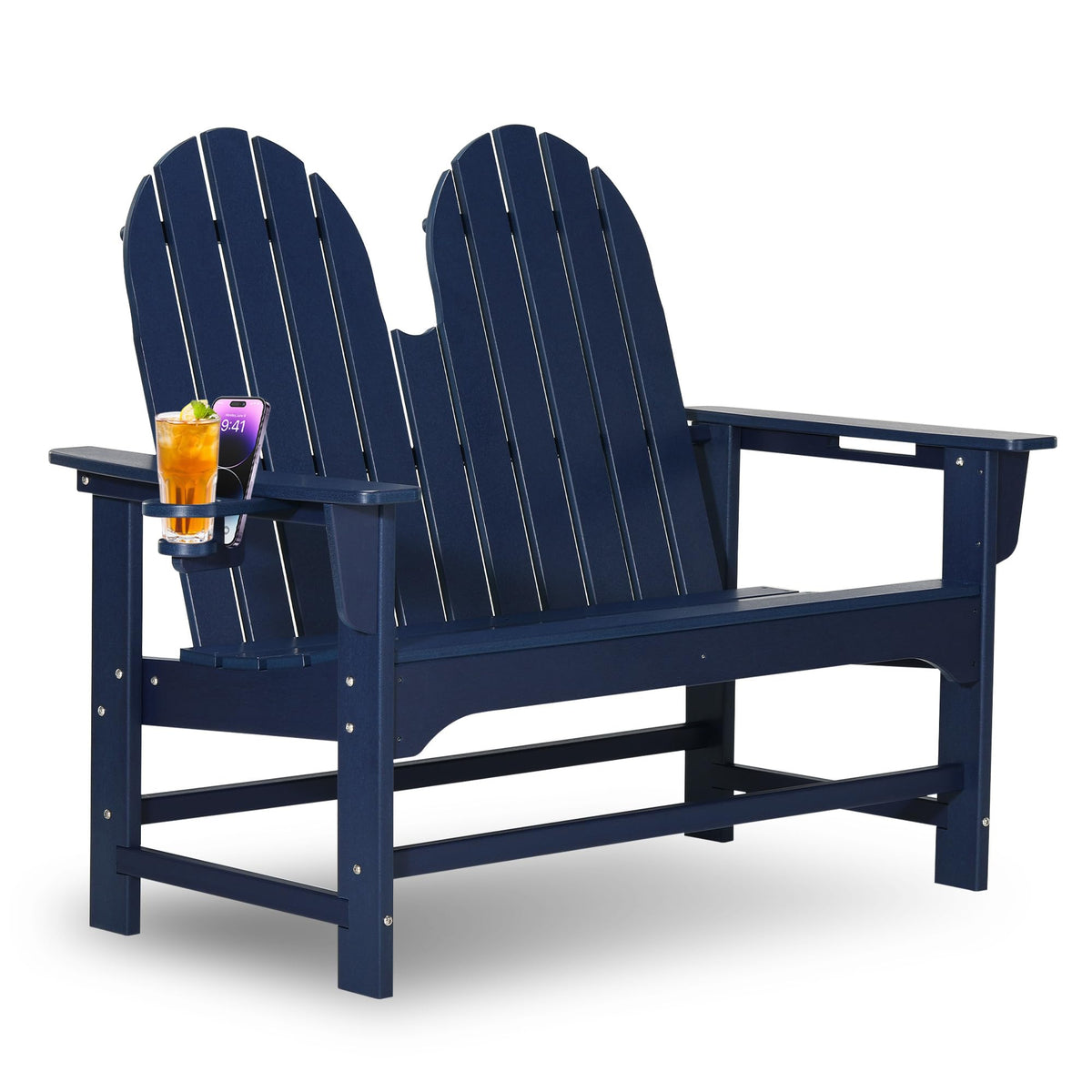 Navy Blue HDPE Adirondack Bench Y177