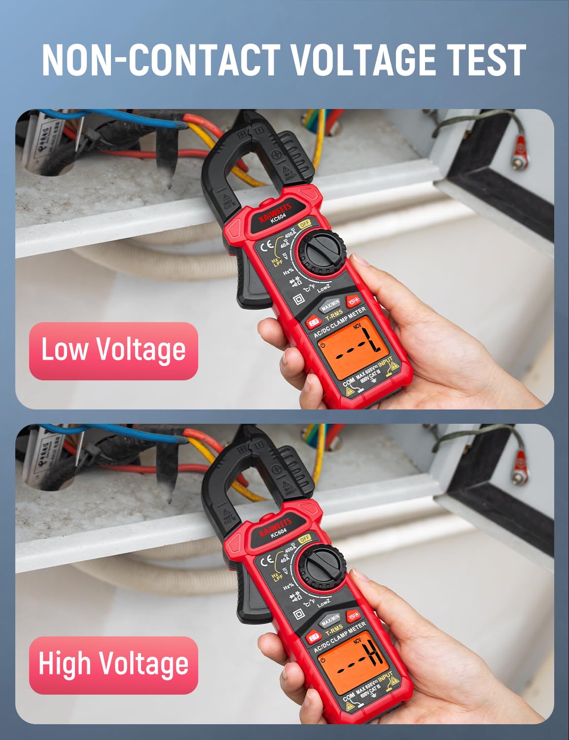 Digital Clamp Meter Multimeter with D-Shaped Jaw X720539
