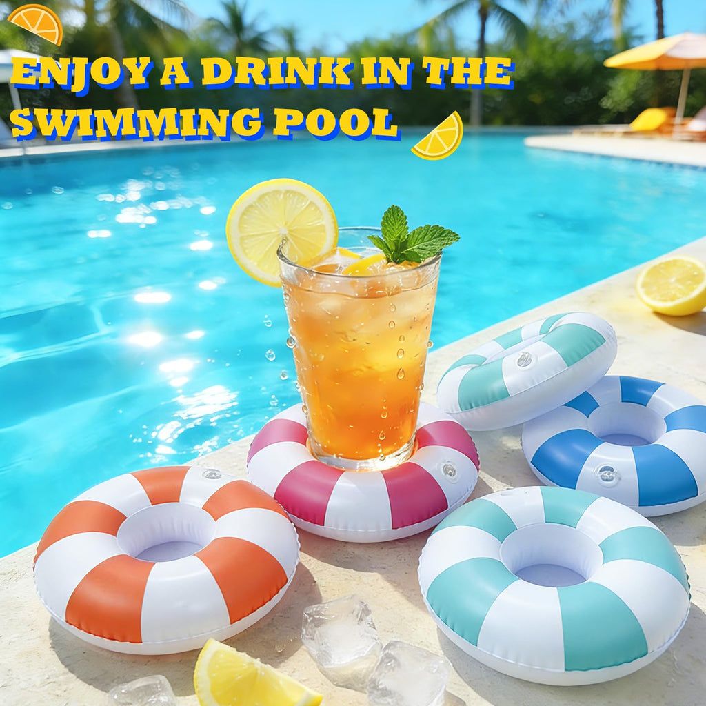 Stripe 4 Pack Inflatable Drink Holder N755