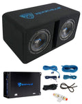 Dual 8" Loaded Car Subwoofer Enclosure with Amp B8821
