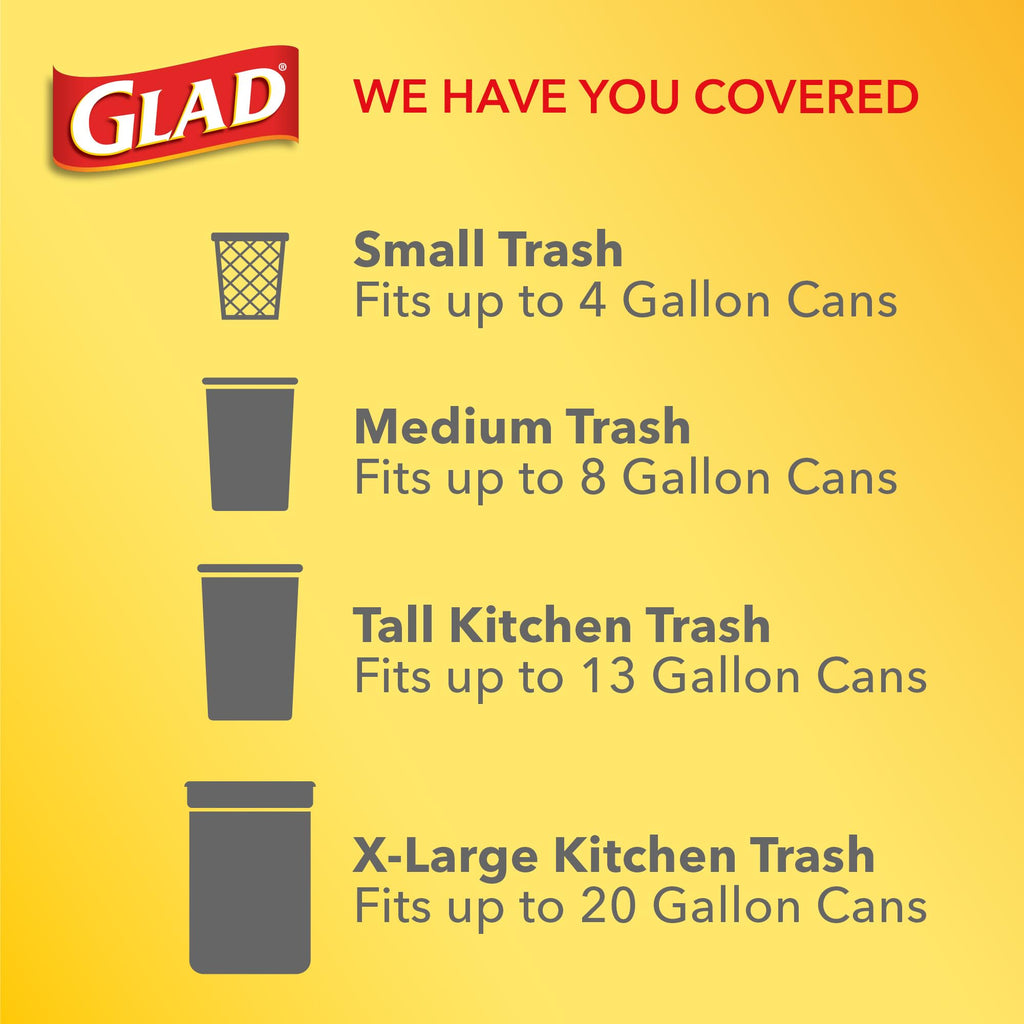 Tall Kitchen Trash Bags 13 Gallon Unscented Handle-Tie 50 Count O1888