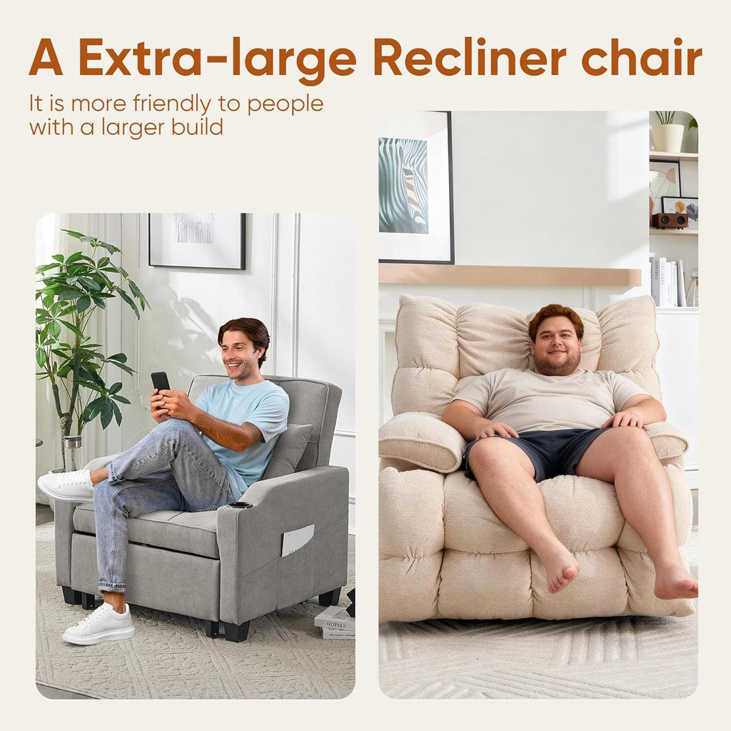 Oversized Swivel Rocker Recliner Chair B554
