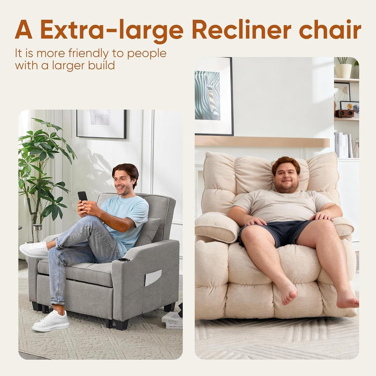 Oversized Swivel Rocker Recliner Chair B554