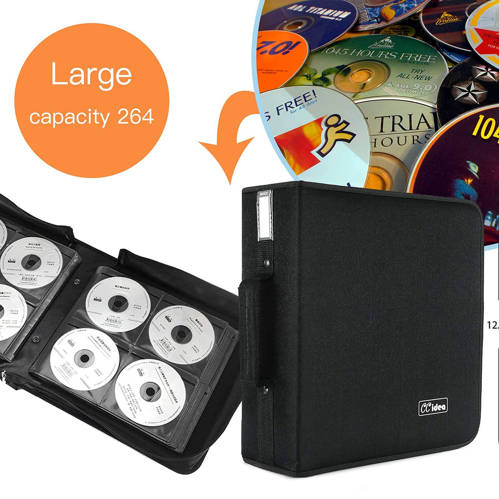 264 Capacity CD Case Storage Holder (Black) Z596
