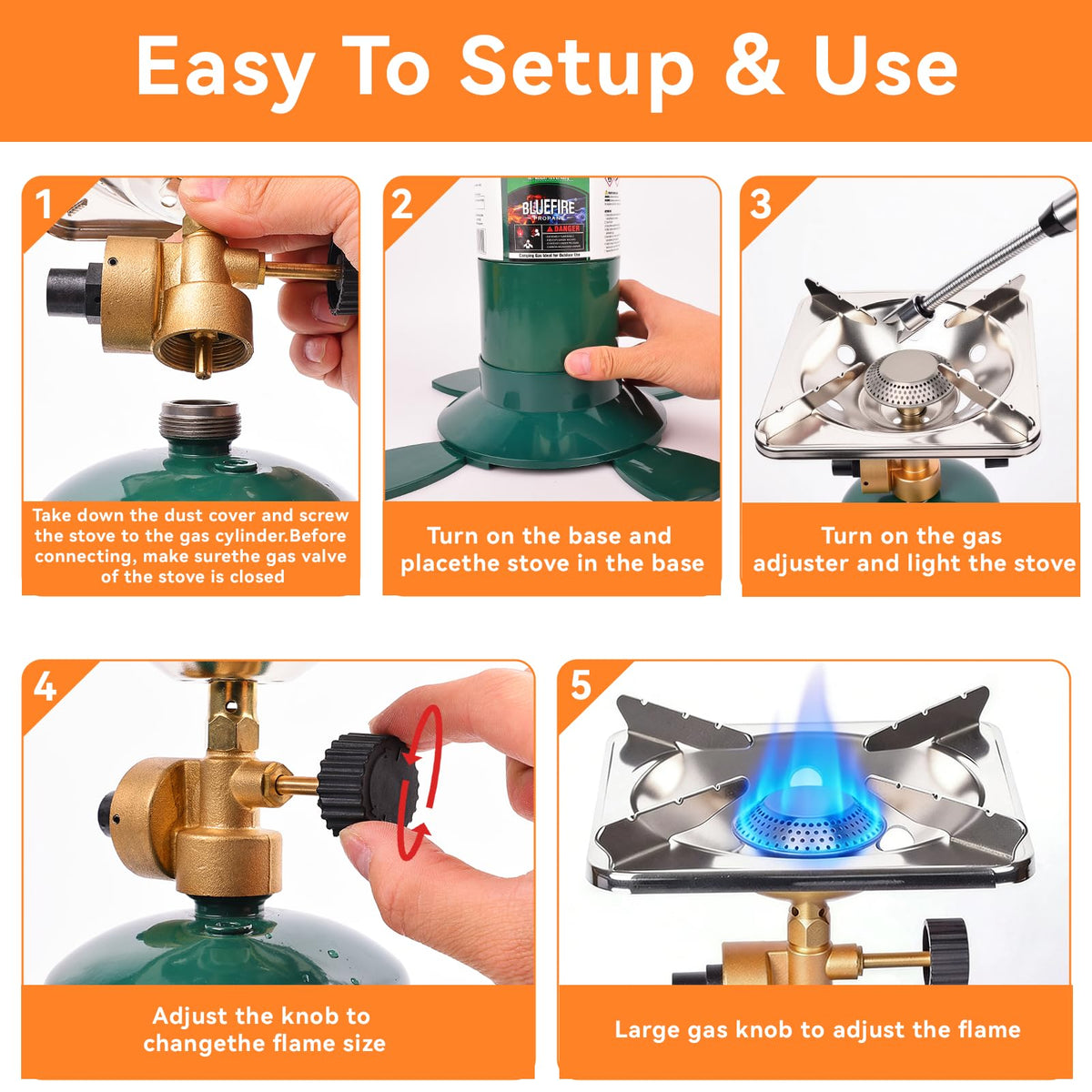 Portable 10000BTU Single Burner Propane Camping Stove V65111