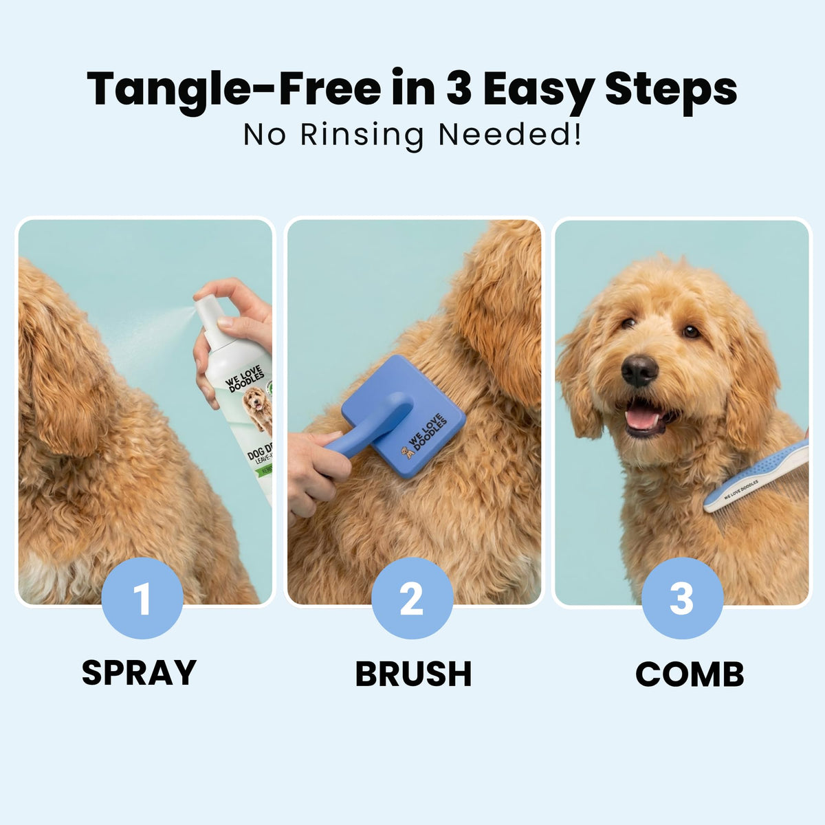 Dog Detangler Spray, Leave-in Conditioner Spray, Lavender, 16 OZ Q32340