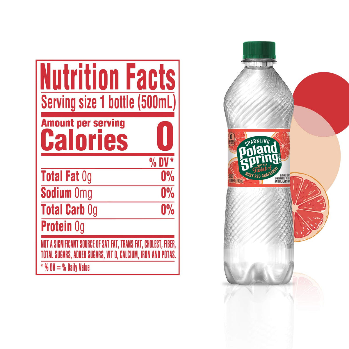 Sparkling Water, Red Ruby Grapefruit, 16.9 Fl Oz, Pack of 8 J240968