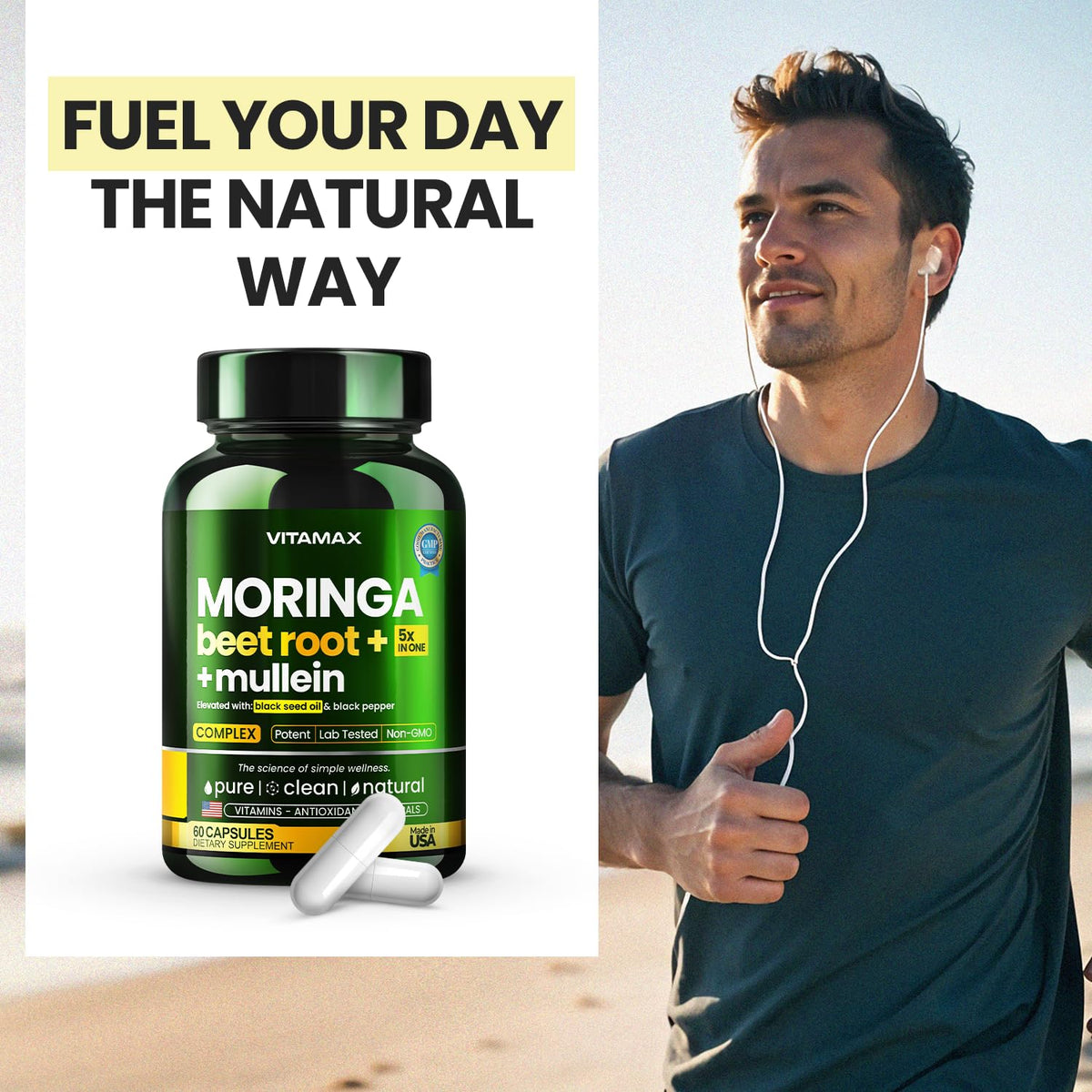 Moringa Beet Root Mullein Leaf Capsules D5625
