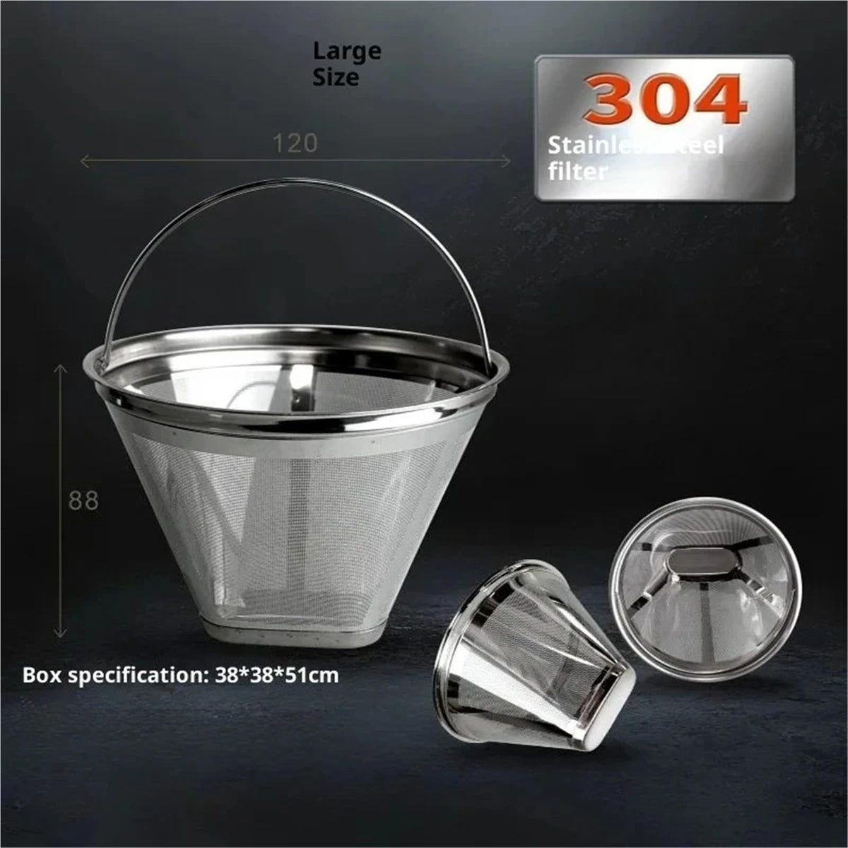 Steel Reusable Coffee Filter 8-12 Cups P645