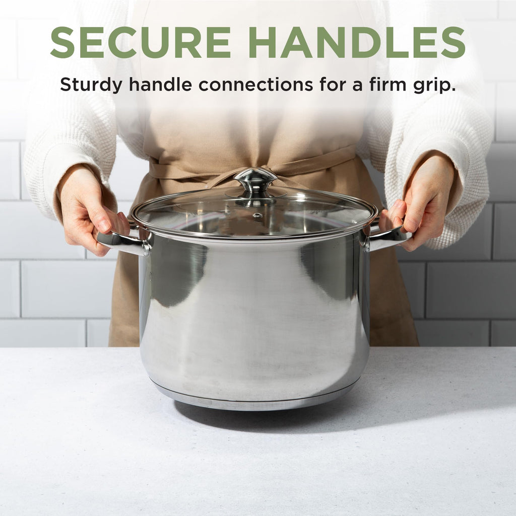 Stainless Steel 8-Quart Stock Pot with Glass Lid D4237
