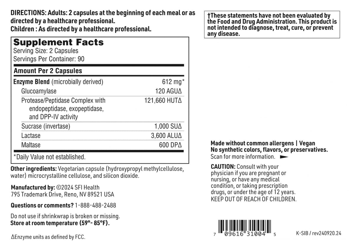 Digestive Enzymes 180 Capsules M198