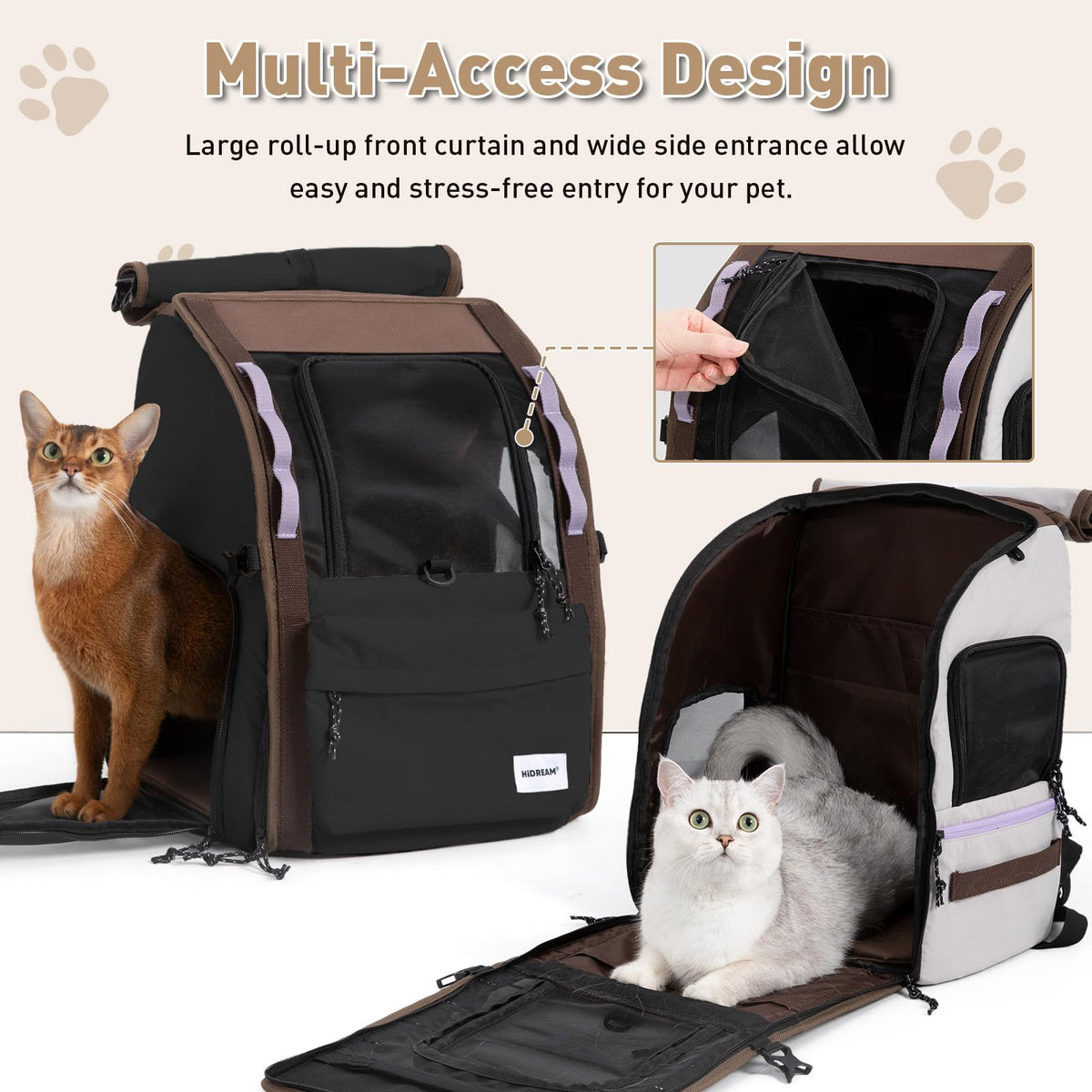 Light Grey Pet Carrier Backpack V4203
