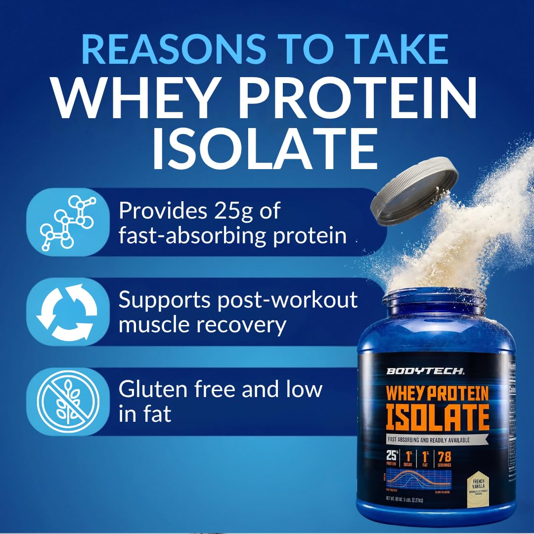 Whey Protein Isolate Powder, French Vanilla, 5 lb K533288